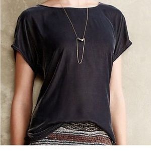 Anthropologie Dolan Velvet Front Tee Xs - image 1